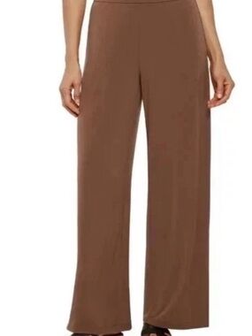 Three Dots Wide Leg Pants in Brown